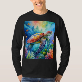 Geschilderde zeeschildpad t-shirt