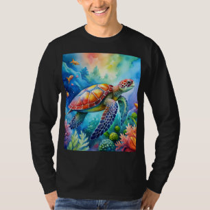 Geschilderde zeeschildpad t-shirt