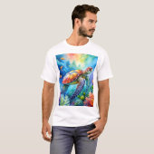 Geschilderde zeeschildpad t-shirt (Voorkant volledig)