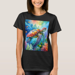 Geschilderde zeeschildpad t-shirt