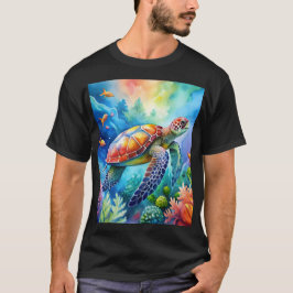 Geschilderde zeeschildpad t-shirt