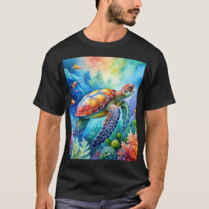 Geschilderde zeeschildpad t-shirt