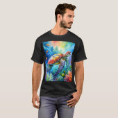 Geschilderde zeeschildpad t-shirt (Voorkant volledig)