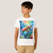 Geschilderde zeeschildpad t-shirt (Voorkant volledig)