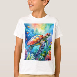 Geschilderde zeeschildpad t-shirt
