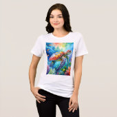 Geschilderde zeeschildpad Tri-Blend shirt (Voorkant volledig)