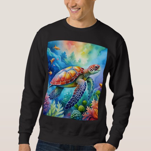 Geschilderde zeeschildpad trui (Voorkant)
