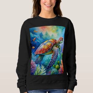 Geschilderde zeeschildpad trui