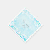 Geschilderde Zeester Aqua Blauwe Aangepaste Feest Servetten (Hoek)