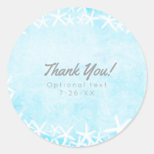 Geschilderde Zeester Aqua Blauwe Feest Favoriet Ronde Sticker