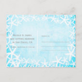 Geschilderde Zeester Aqua Blauwe Feest Sla de Datu Aankondigingskaart (Achterkant)