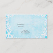 Geschilderde zeester Aqua Blue Beach Verwijs een v Aanbevelingskaartje (Achterkant)