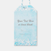 Geschilderde Zeester Aqua Blue Party Custom Favor Cadeaulabel (Voorkant)