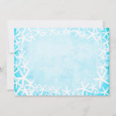 Geschilderde Zeester Aqua Blue Party Uitnodigingen (Achterkant)
