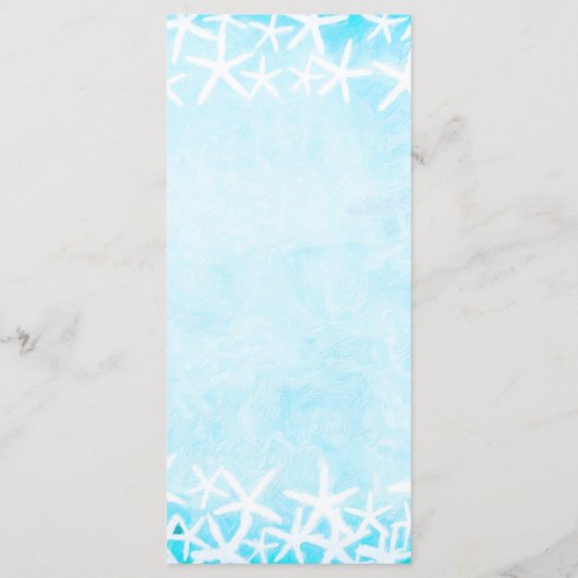 Geschilderde zeesterren Aqua Blue Tropical Beach b Menu (Achterkant)