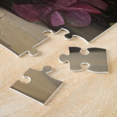 Geschilderde zomerbloemen boeket in een groene emm legpuzzel (Zijkant)