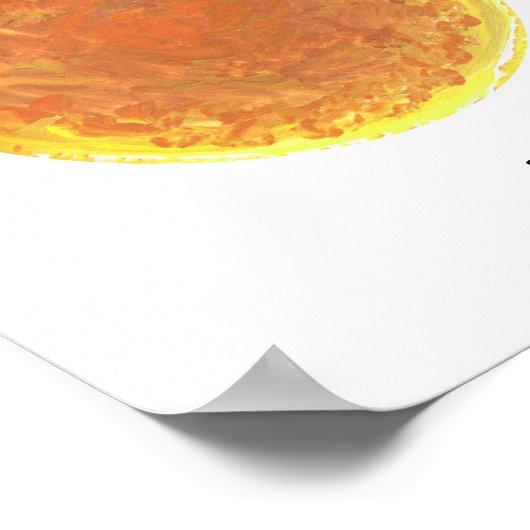 Geschilderde Zon Kunstprint Poster (Hoek)