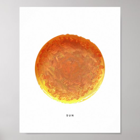 Geschilderde Zon Kunstprint Poster (Voorkant)