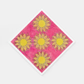 Geschilderde Zonnebloem Bloemen Party servetten (Hoek)