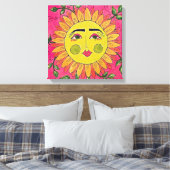 Geschilderde Zonnebloem Bloemenmeisje Canvas Art (Insitu (Slaapkamer))