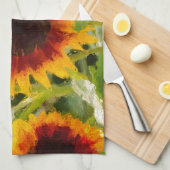 Geschilderde zonnebloem. theedoek (Quarter Fold)