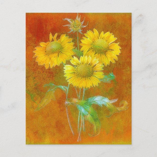 Geschilderde zonnebloemen (Voorkant)