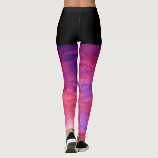 Geschilderde zonsondergang Santa Fe New Mexico Zia Leggings (Achterkant)