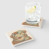 Geschilfd chocoladelabrador marmer Onderzetter (Zijkant)