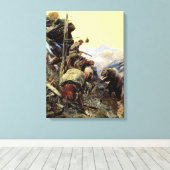 Geschillenprocedure door Charles M. Russell Canvas Afdruk (Insitu (Houten vloer))