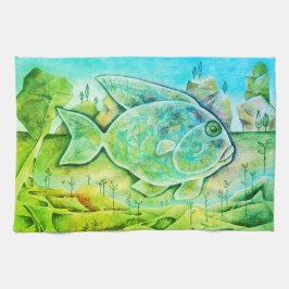 Geschirrtuch mit fantastischem Fisch Theedoek