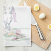 Geschirrtuch mit Osterbild, Pferd und Osterhase Theedoek (Quarter Fold)