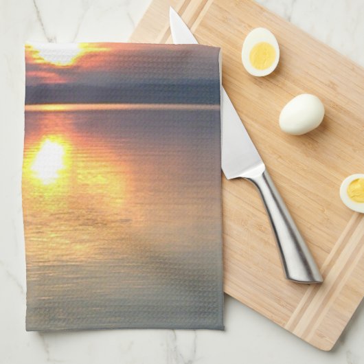 Geschirrtuch Sonnenuntergang am see Theedoek (Quarter Fold)