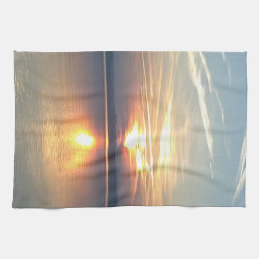 Geschirrtuch Sonnenuntergang am see Theedoek (Horizontaal)