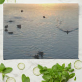 Geschirrtuch Sonnenuntergeng am See mit Enten Theedoek (Gevouwen)