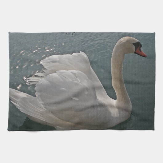 Geschirrtuch stolzer Schwan mit Lichtsternchen Theedoek (Horizontaal)