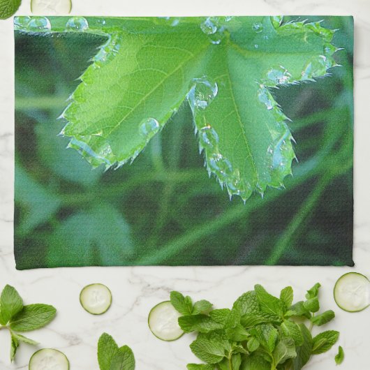 Geschirrtuch Wassertropfen auf Blatt Theedoek (Gevouwen)