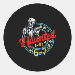Geschokt door 67 grappige skelet- en pompoen-Hallo Ronde Sticker