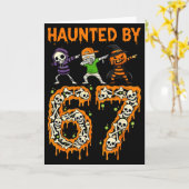 Geschokt door 6-7 Halloween skelet dabbing meme ma Kaart (Gele Bloem)