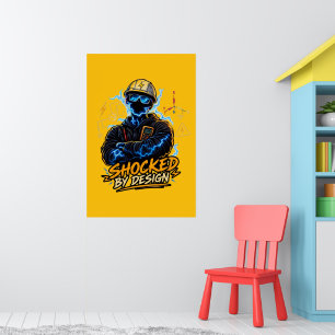 Geschokt door ontwerp Hoge spanning Elektrotechnis Poster