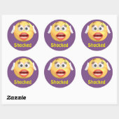 Geschokt Emoji Meisje Emoticon Cartoon Gezicht Ronde Sticker (Vel)