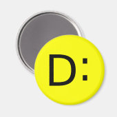 Geschokt Emoticon Magneet (Voorkant / Achterkant)