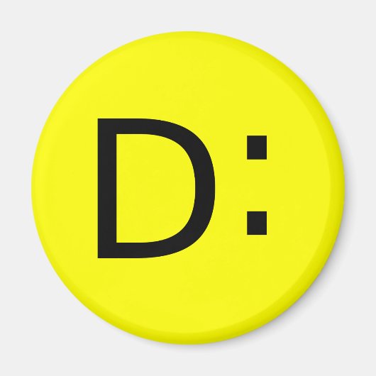 Geschokt Emoticon Magneet (Voorkant)