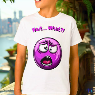 Geschokt Paars Emoji – Leuke en Expressieve Ontwer T-shirt