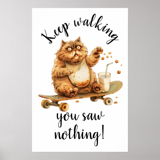 Geschokte bruine kat poster (Voorkant)