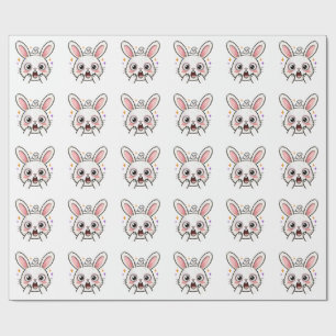 Geschokte Bunny Halloween Geest Gezicht Cadeaupapier