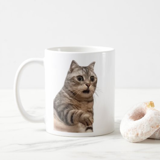 Geschokte Cat Meme Mok Dubbelzijdig (Met donut)