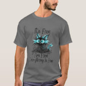 Geschokte Kat – Het Is Prima, Verwarde Kat T-shirt (Voorkant)