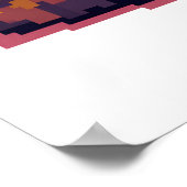 Geschokte oranje dikke kat meme pixel art poster (Hoek)