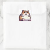 Geschokte oranje dikke kat meme pixel art vierkante sticker (Tas)