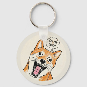 Geschokte Shiba Inu "OH MIJN GOD" - FunnySurprise Sleutelhanger
